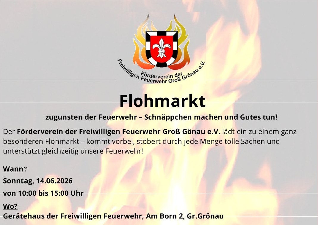 Flohmarkt zugunsten der Feuerwehr